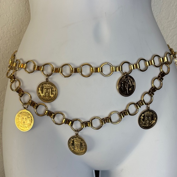 Vintage Gold Coin Chain Belt Republique Francaise - Adjustable - Super Sassy! - Picture 7 of 10